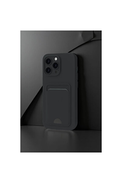 eco port iPhone 16 Plus Compatible Case Kelvin Silicone with Business Card Holder - Dark Green