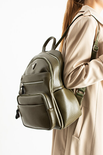 MEGA ÇANTA Soft Leather Women's Backpack Multi-Pocket