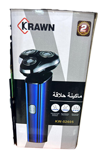 KRAWN Electric Shaver Three-Head Rotary High-Power Shaving Knife With Nose Hair Trimmer Sideburns Knife