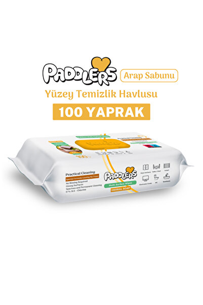 Paddlers Easy Clean Arap Sabun Katkılı Yüzey Temizlik Havlusu 100 Yaprak