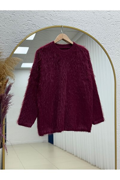 MİHRA STORE Celina Bearded Soft Sweater-Zi̇7004 Burgundy