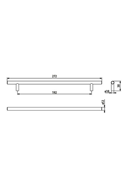 Other RE29 railing, super matt black, 192mm