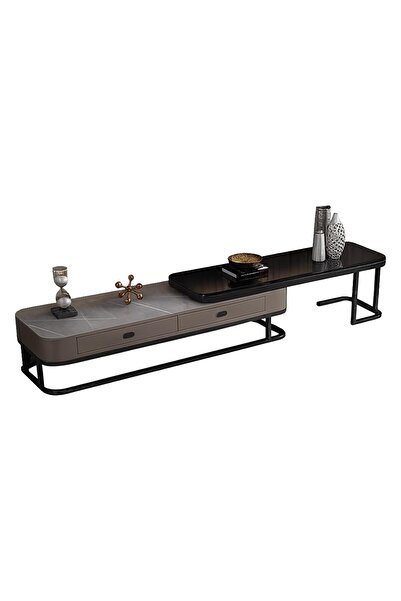 KEKE TV cabinet With Four Drawers Combination light Luxury simple rock Grey