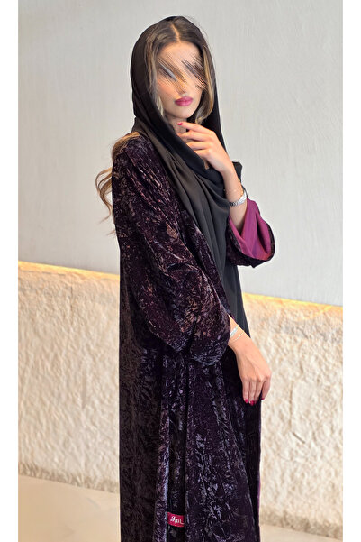 AYA - MW1771 - Floral velvet abaya