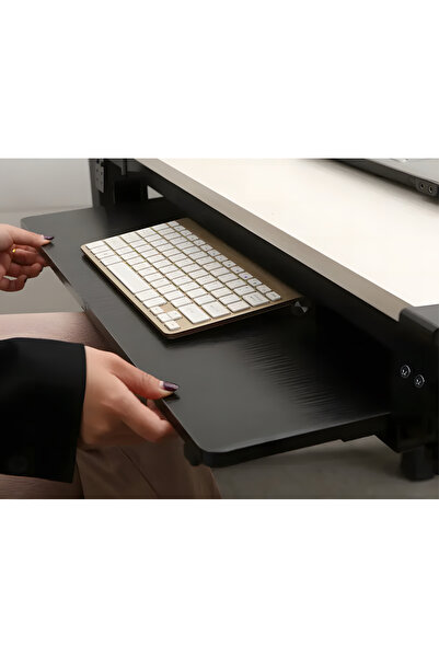 Other HDWR SolidHand-KT02 Extendable Under-Desk Keyboard Holder, Under-Desk Drawer, Keyboard Shelf