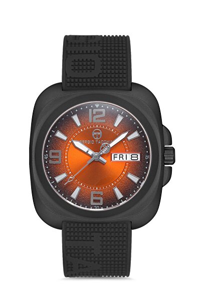 Sergio Tacchini ساعة يد رجالية ESST.B.10092.3A، سوار سيليكون، قطر علبة 43 ملم