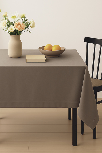 De'Vor Velvet Textured Tablecloth |   Stylish, Soft, Stain-Resistant Mink Tablecloth