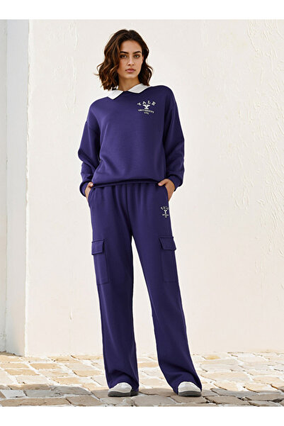 SP Characters Yale Print Sweatshirt with Contrast Collar