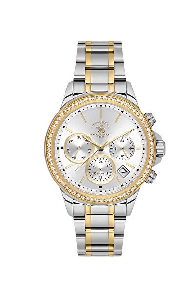 Santa Barbara Polo & Racquet Club ساعة يد نسائية ESSB.B.10621-4، سوار معدني، ...