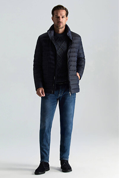 Hemington Kaz Tüyü Dolgulu Lacivert İnce Spor Mont