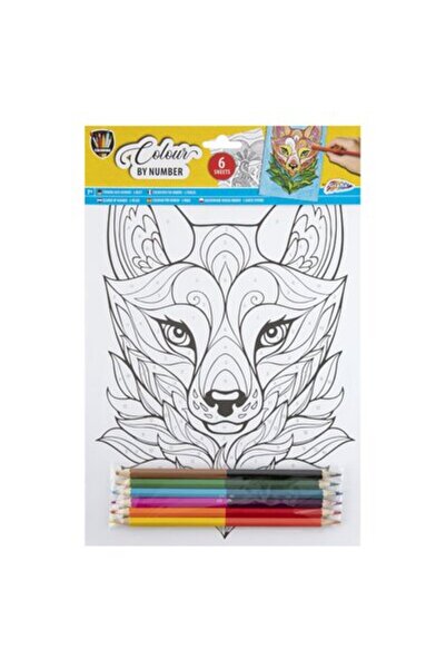 GRAFİX Desen după numere Animale A4 6 pagini 6 creioane duble