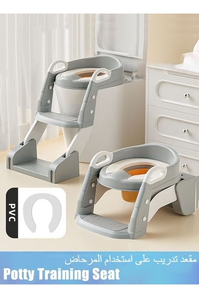 Generic مقعد تدريب على استخدام المرحاض، كرسي مرحاض محمول قابل للطي مع وسادة ن...