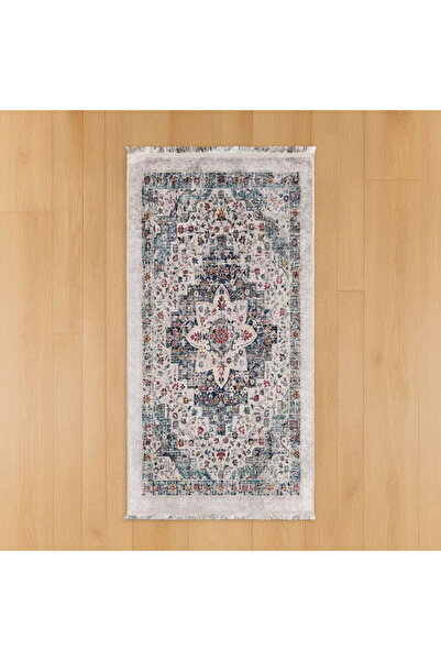 Evidea Soft Vintage Desenli Halı - Gri - 80x150 cm