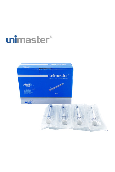 Unimaster Altair Luer Lock Şırınga 1ml 40 Adet Cam PC