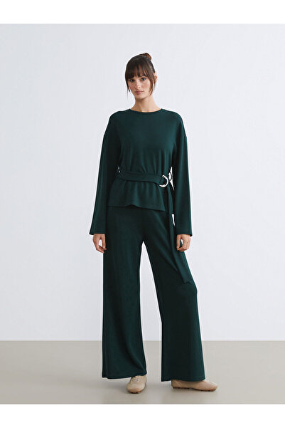 LC Waikiki Γυναικεία φούτερ με ελαστική μέση και φαρδιά πόδια Özmarka New Season