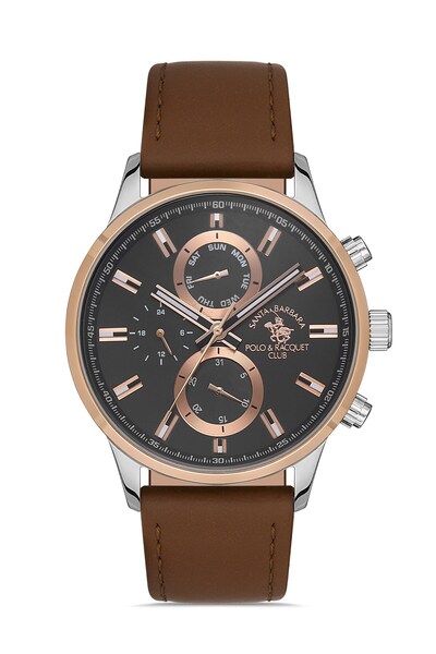 Santa Barbara Polo & Racquet Club Men's Wristwatch Essb.B.10389.5, Leather Strap, 44 mm Case Diameter