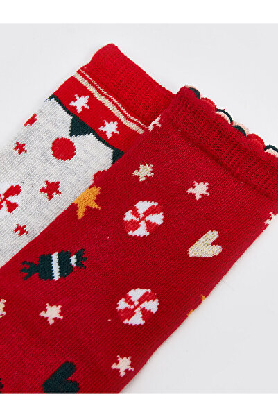 LC Waikiki LCW Kids New Year Themed Girl's Socket Socks 2 Pack