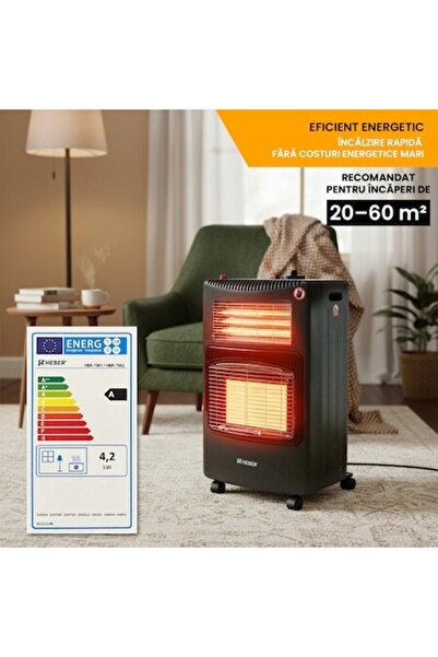 Heber Portable LPG and Electric Stove, HBR-7562, Coverage 20-60 sq m, ODS Safety Sensor, 4200 W