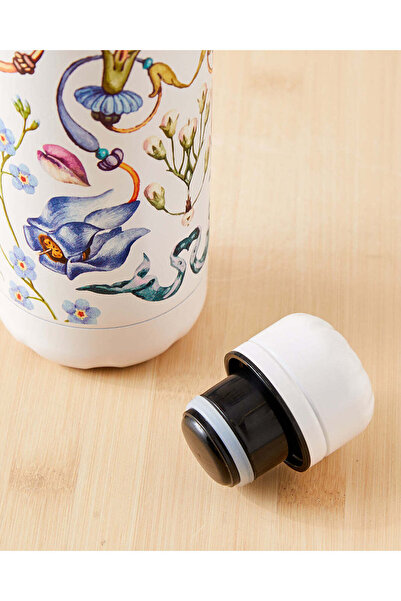 REDTAG White Floral Print Water Bottle (500ml)