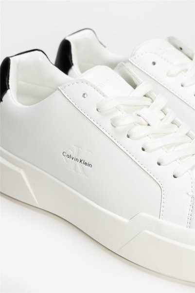 Calvin Klein Kadın Marka Logolu Kalın Tabanlı Elastık Bağcıklı Günlük Kullanıma Uygun Beyaz Sneaker