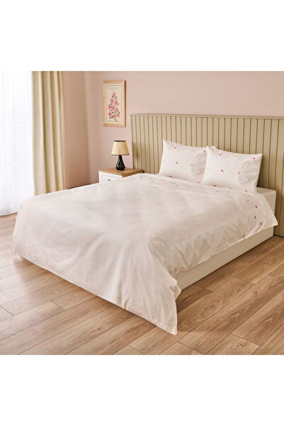 Evidea Soft Elenya Çift Kişilik Nevresim Takımı - Beyaz
