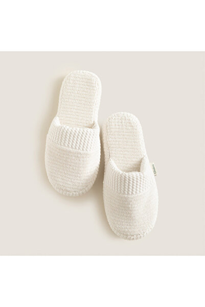 Chakra Eva Cotton Unısex Terlik Ekru