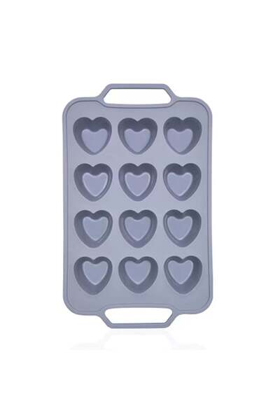 Dharst Silicone muffin tray 12 heart-shaped cavities