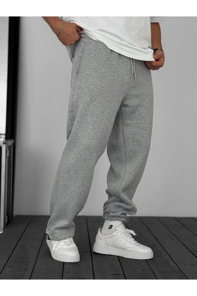 BYBASICMAN Light Gray Basic Embroidered Fleece-Lined Tracksuit Pm-0026