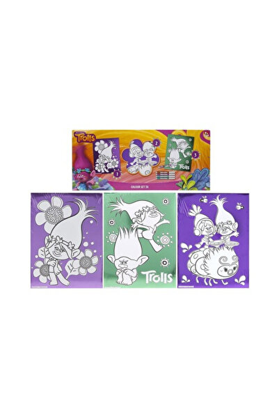 APOLLO CONTROLS Set de 3 șabloane de colorat TROLLS