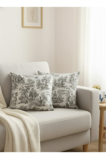 shopshop British French Peasants Rustic Vintage Decorative 2 Piece Pillow Cushion Cover Set