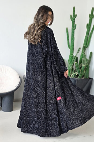 AYA - MW1772 - Floral velvet abaya