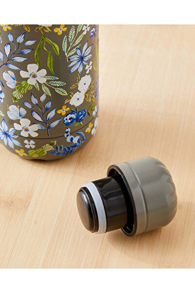 REDTAG Black Floral Print Water Bottle (500ml)