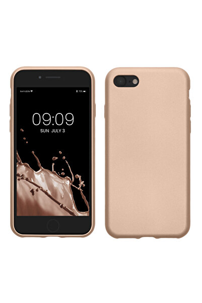 KWmobile Case for Apple iPhone SE (2022)/iPhone SE (2020)/iPhone 8, Gold, Silicone, KWM0000085R012C