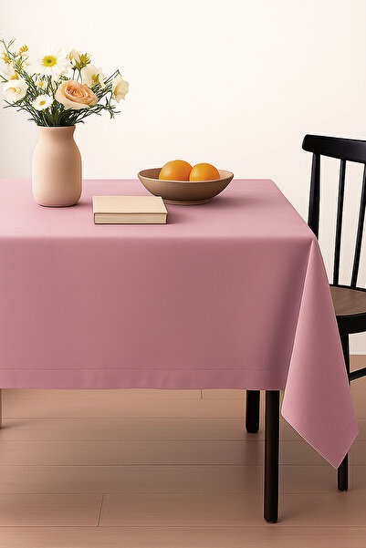 De'Vor Velvet Textured Tablecloth |   Stylish, Soft, Stain-Resistant Pink Tablecloth