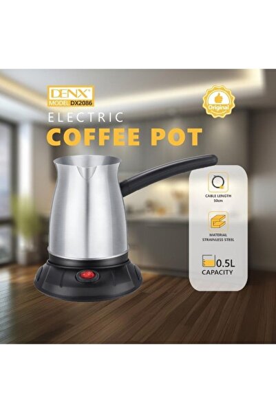 Denx Electric Turkish Coffee Pot 650W Stainless Steel Fast Heating Cezve Maker, home, office, travel