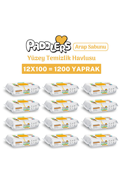 Paddlers Easy Clean Arap Sabunu Katkılı Yüzey Temizlik Havlusu 1200 Yaprak (1...