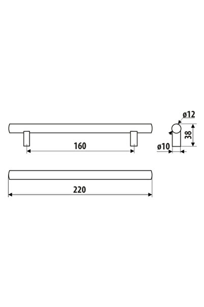 Other RE29 railing, super matt black, 160mm