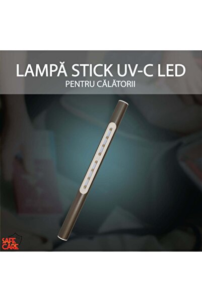 SAFECARE UVC Stick Lamp without Ozone for Disinfection, Aluminum, Travel-Friendly,