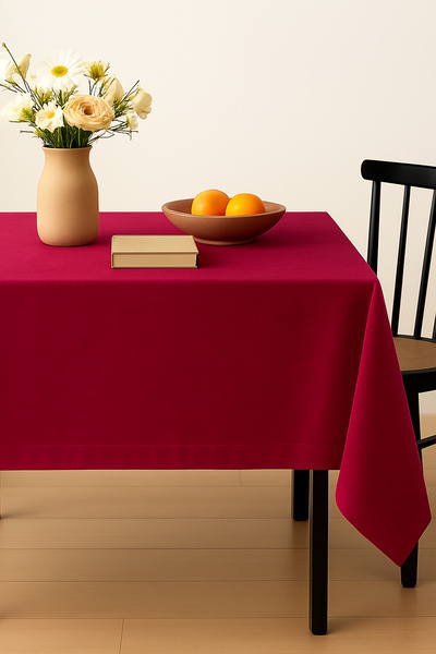 De'Vor Velvet Textured Tablecloth |   Stylish, Soft, Stain-Resistant Fuchsia Tablecloth