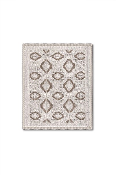 Bluenity Şile Natural Cotton 2-Piece Bath Mat & Rug Set 60X100 50X60 Beige