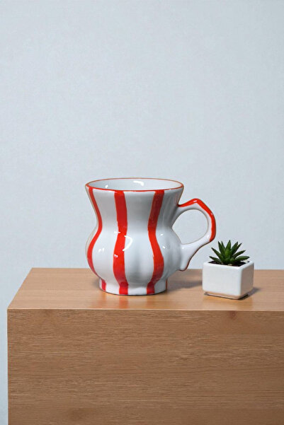 Sonmez Art Handmade Ceramic Mug – Modern Style with Pomegranate Blossom Color...