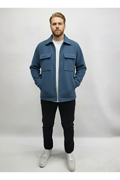 a02teks Ανδρικό πουκάμισο ελαφρύ Sports Cut Coat με κουμπωτά φλις ανδρικό που...