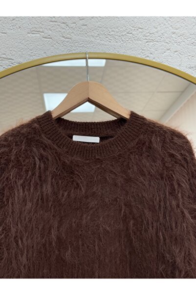 MİHRA STORE Celina Bearded Soft Sweater-Zi̇7004 Brown
