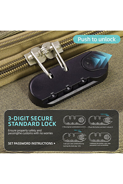 SHOWKOO 4 Piece Luggage Sets Expandable Softside Suitcase with Spinner Wheels & TSA Lock 20in/24in/28in/32in