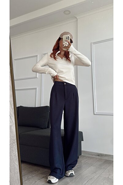 MADAME MELEK Original Brand Modal Fabric with Elastic Waist Palazzo Pants