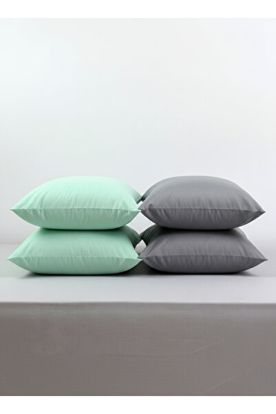 VİENNA 4-Piece Cotton Pillowcase Set 50X70 cm – Double Color Combination – 20 cm Cover Model