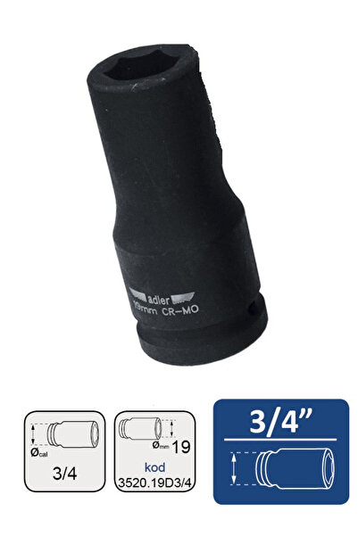 Maxrom MA3520.19 D3/4 CHEIE TUBULARA DE IMPACT LUNGA 3/4" 19-36MM