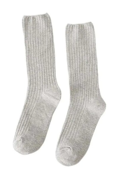 Mixbo - Women's Plain Socks, Light Grey, Viscose, 35-38