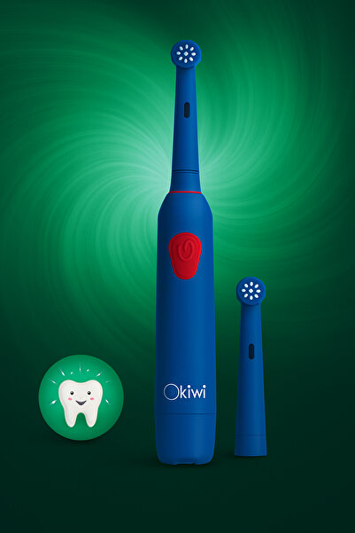 Kiwi Ktb-6019 Döner Başlıklı Plak Giderici Pilli Diş Fırçası Mavi