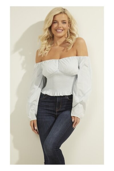 Guess blouse, blue, S INTL, 66% cotton, 30% polyamide